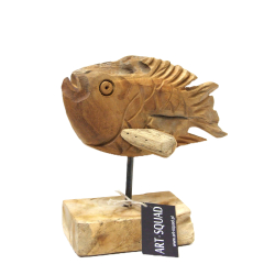 Dekoracja drewniana Rzeźba Ryba 24cm